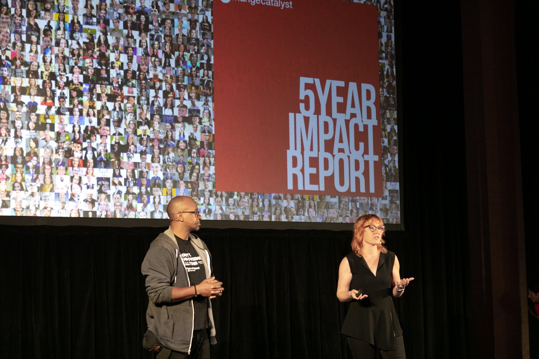 Melinder Epler and Wayne Sutton present Change Catalyst's 5 Year Impact Report 
