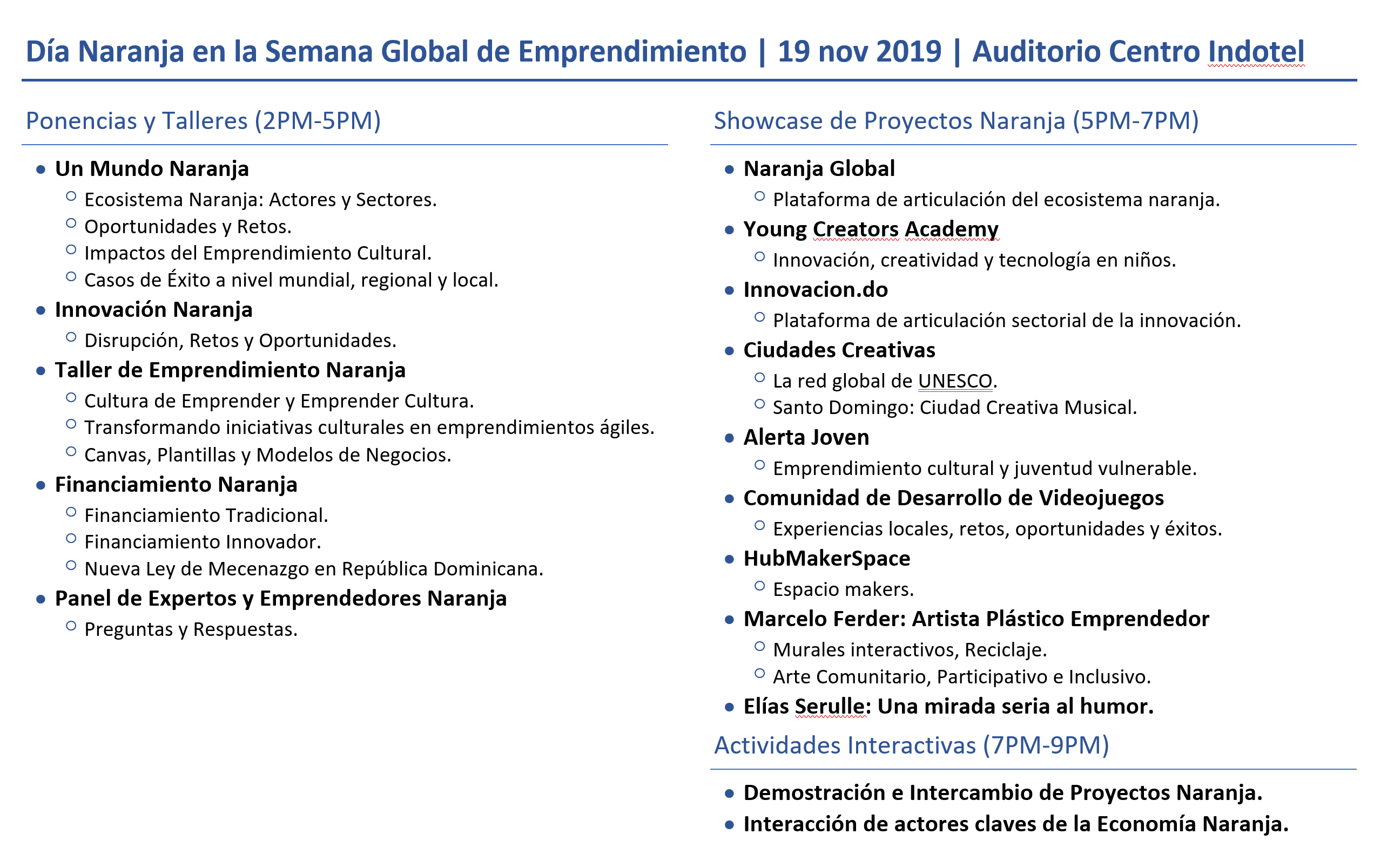 Programa de Actividades