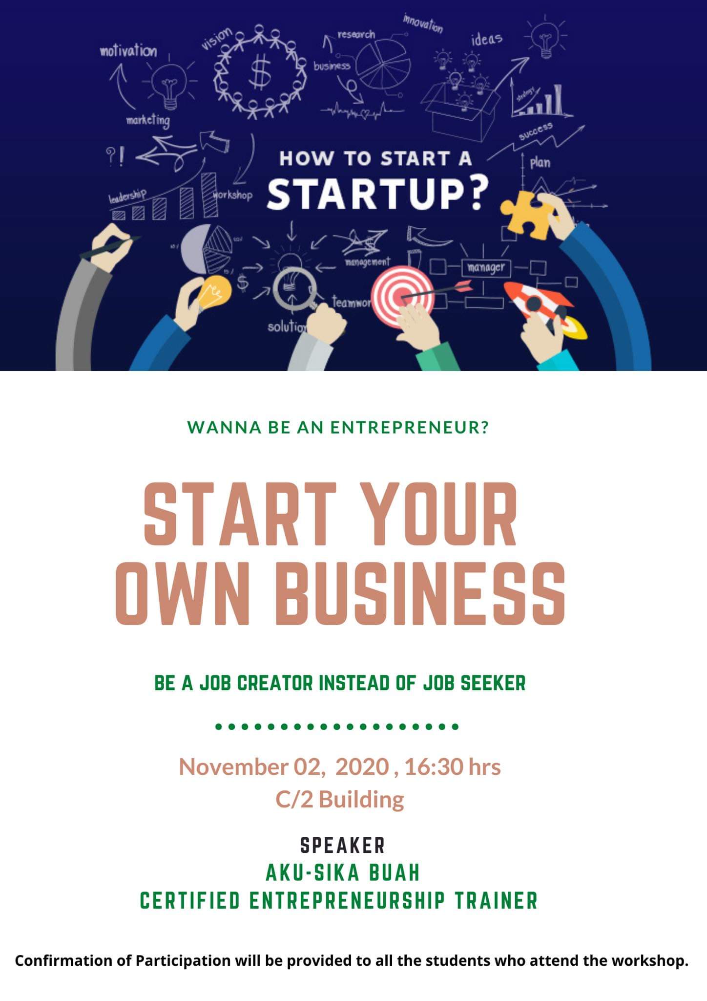  START YOUR BUSINESS WORKSHOP - BY AKU-SIKA 