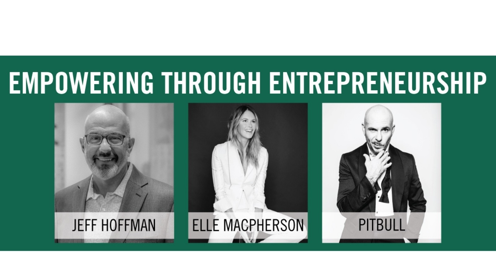 Pitbull, Elle Macpherson and Jeff Hoffman