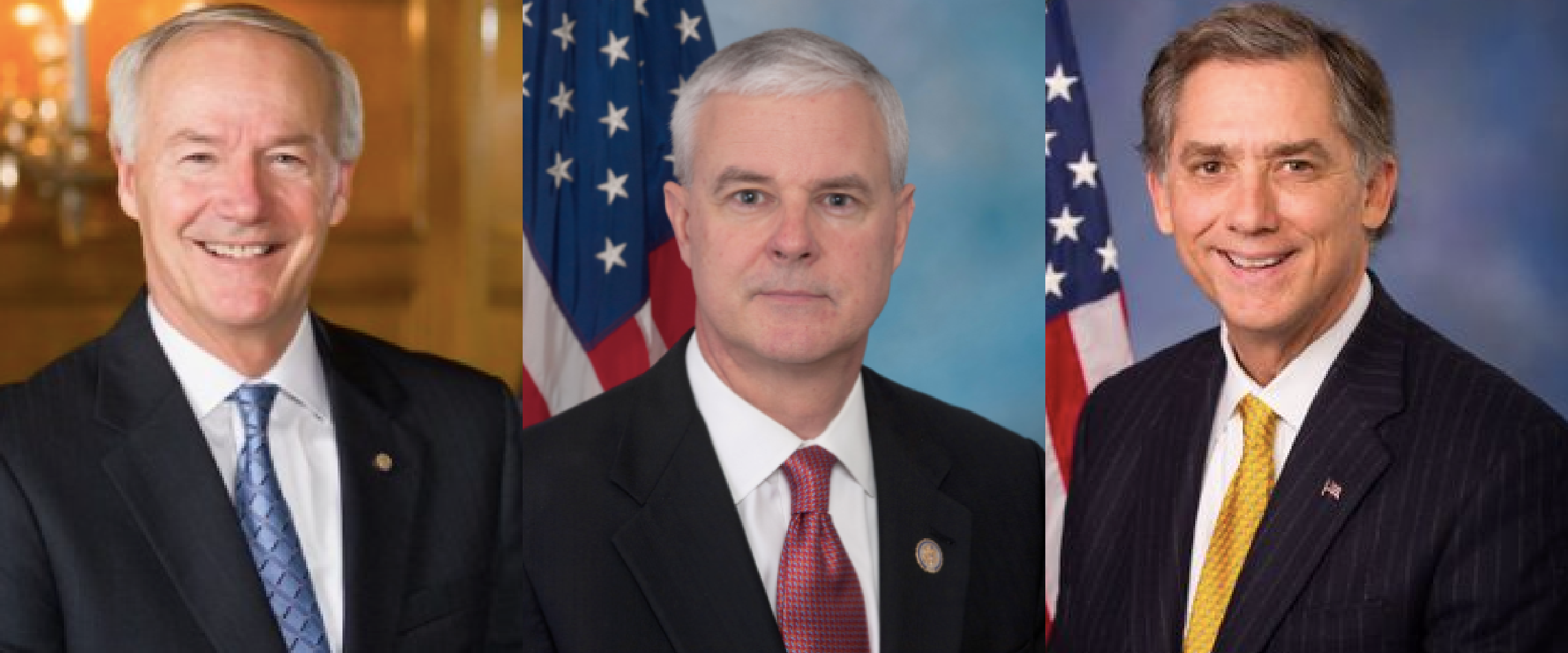 Governor Asa Hutchinson, Congressman Steve Womack, Congressman French Hill