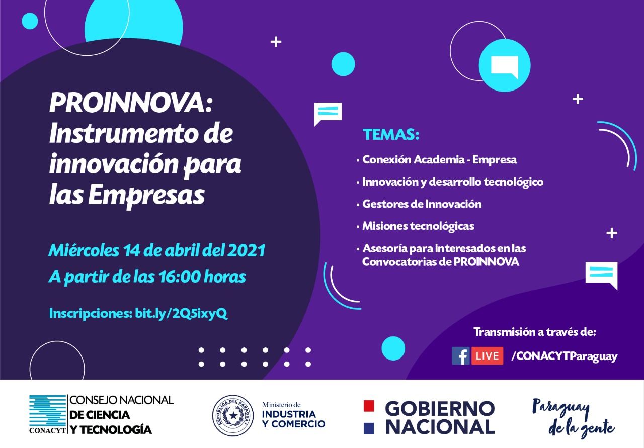Flyer difusión PROINNOVA CONACYT y MIC