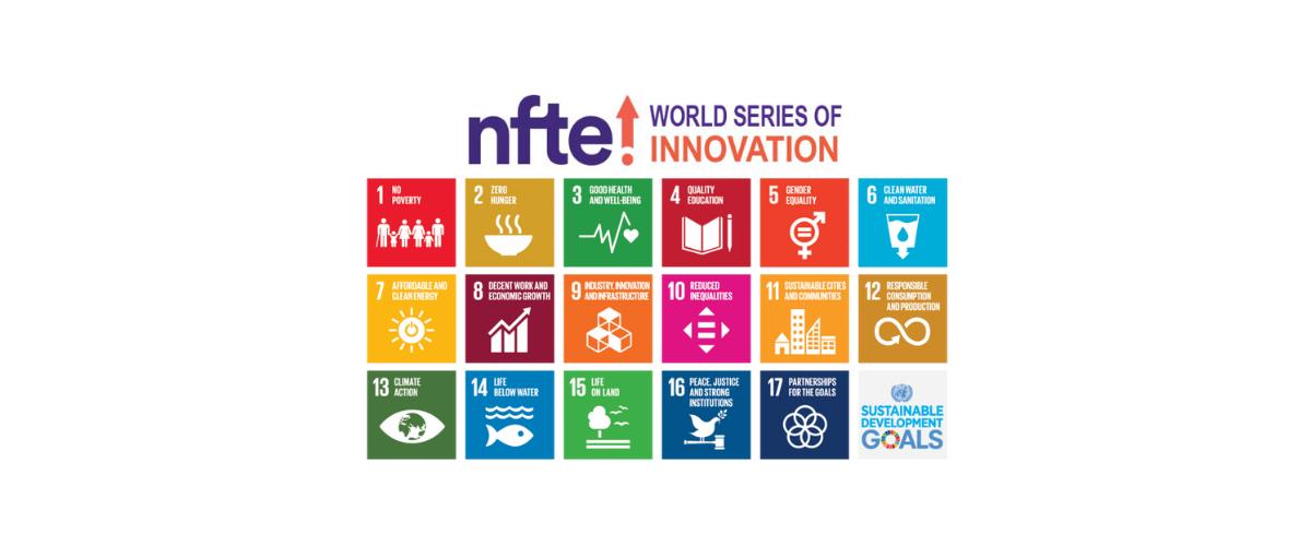 NFTE World Series of Innovation Logo with 17 Sustainable Development Goals 