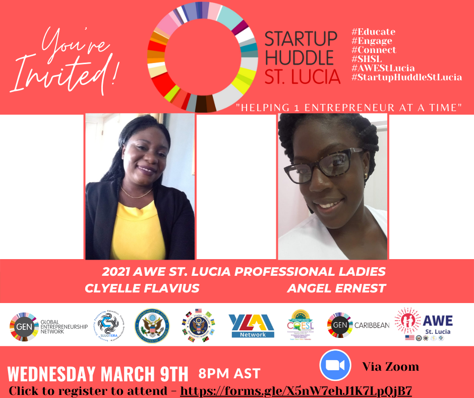 Startup Huddle St. Lucia: March 2022 Banner