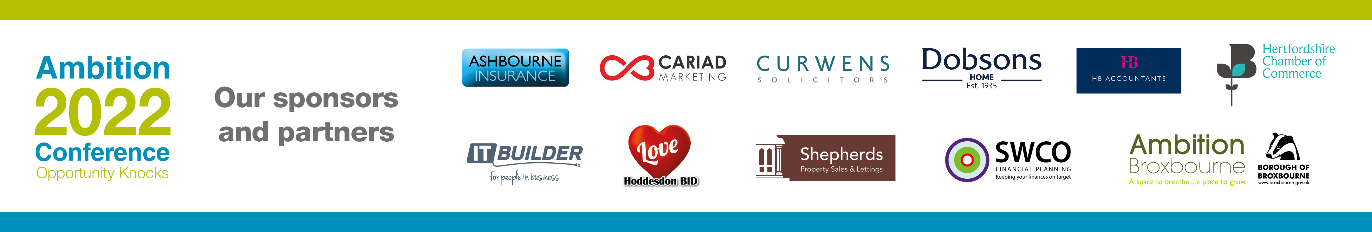 Image shows the sponsors of Ambition Conference taking place on 15 November 2022