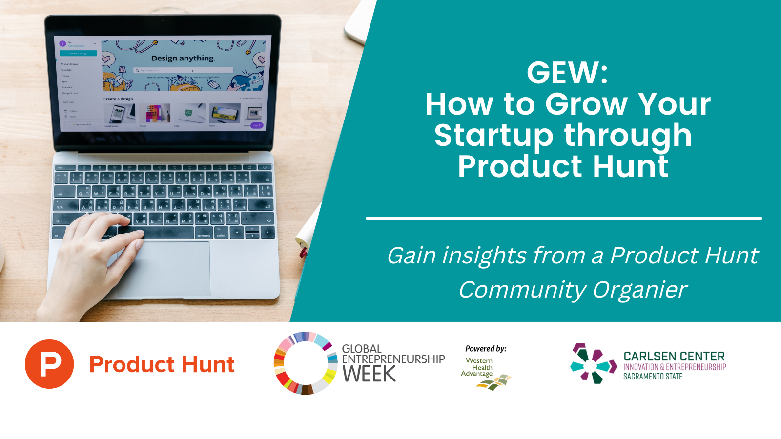 Laptop with colorful display on the monitor and a hand touching the spacebar