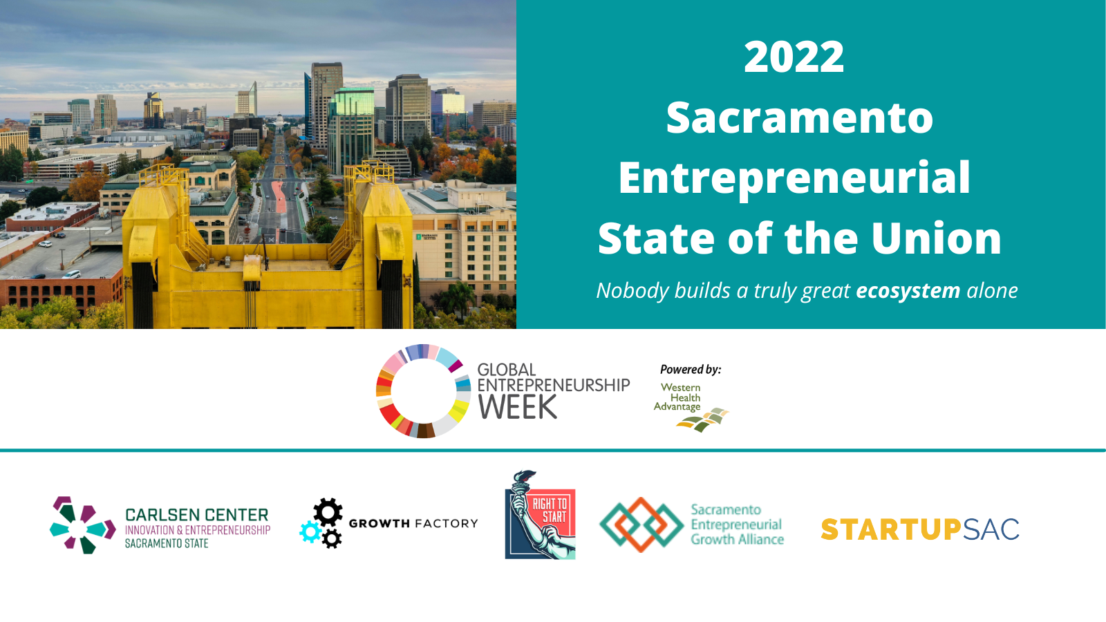 City of Sacramento Skyline from the top of the Tower Bridge