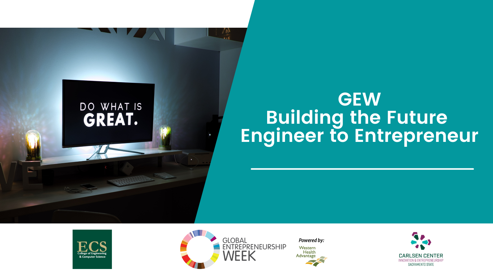 Computer monitor displaying Do What Is GREAT.