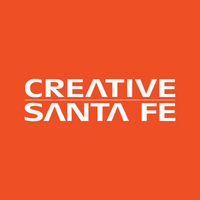 Creative Santa Fe Logo; white text on orange background