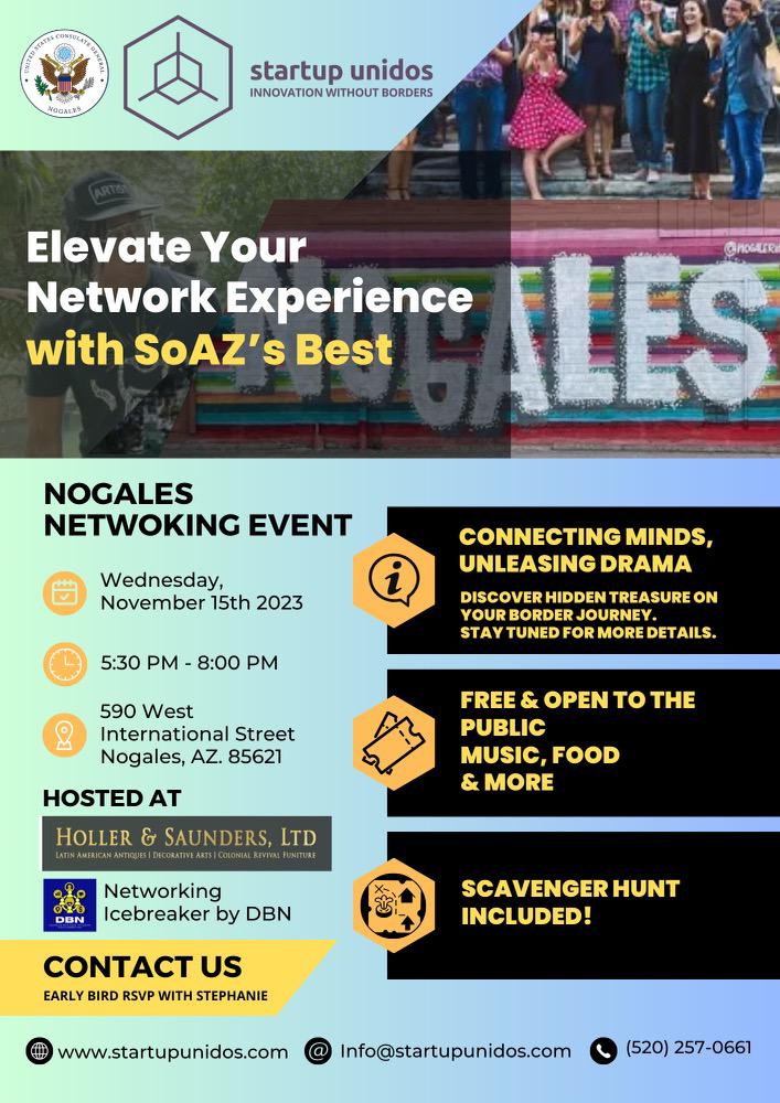 Nogales Networking Event NOV 15 by Startup Unidos at Holler & Saunders