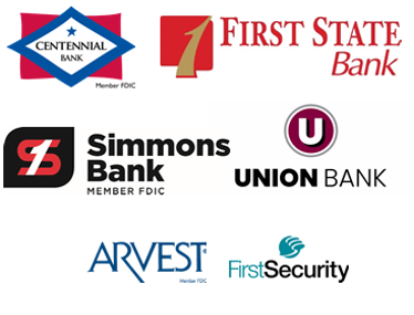 Co-Sponsors include Centennial Bank, First State Bank, Union Bank, Simmons Bank, Arvest Bank, and First Security Bank