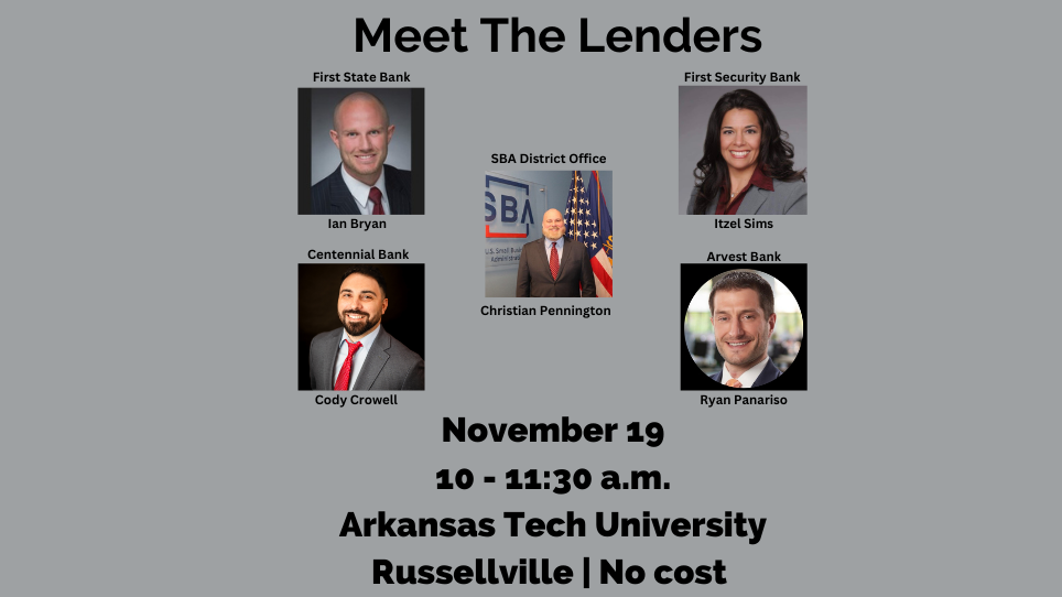 Lender panelists comprised of Ian Bryan, First State Bank; Itzel Sims, First Security Bank; Cody Crowell, Centennial Bank; and Ryan Panariso, Arvest Bank