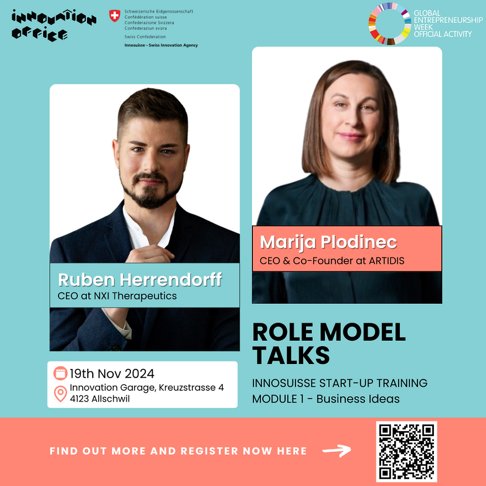 Successful role models are the best motivation for anyone wanting to take the plunge into self-employment.  At our module 1 «Business Ideas» motivational event, you will meet interesting high-profile entrepreneurs and be inspired by their success stories and their learnings through failures.