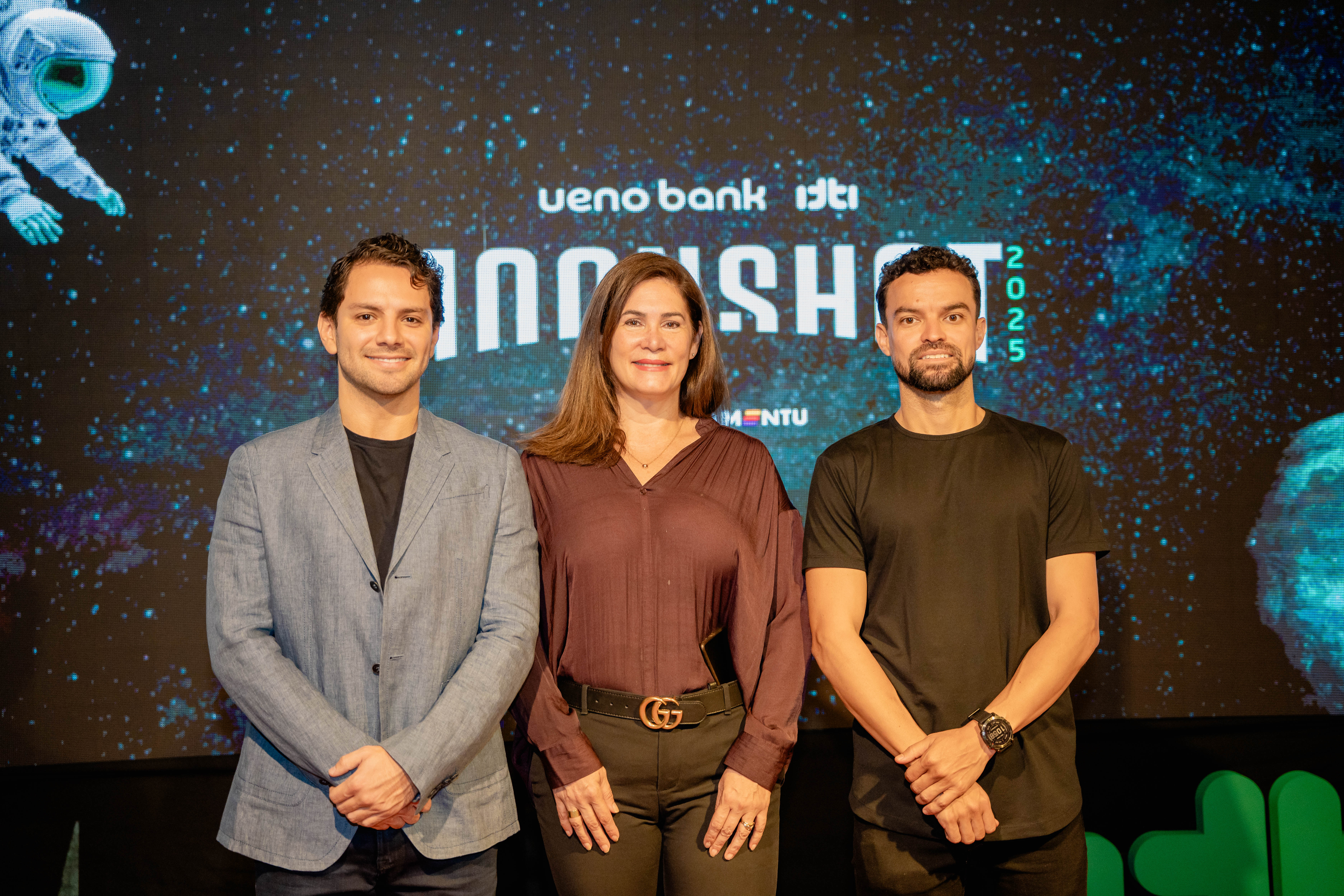 Sergio Mura, Director of Moonshot; Dorita Cristaldo, Director of Communications at Ueno Bank; and Cesar Astigarraga, President of Itti