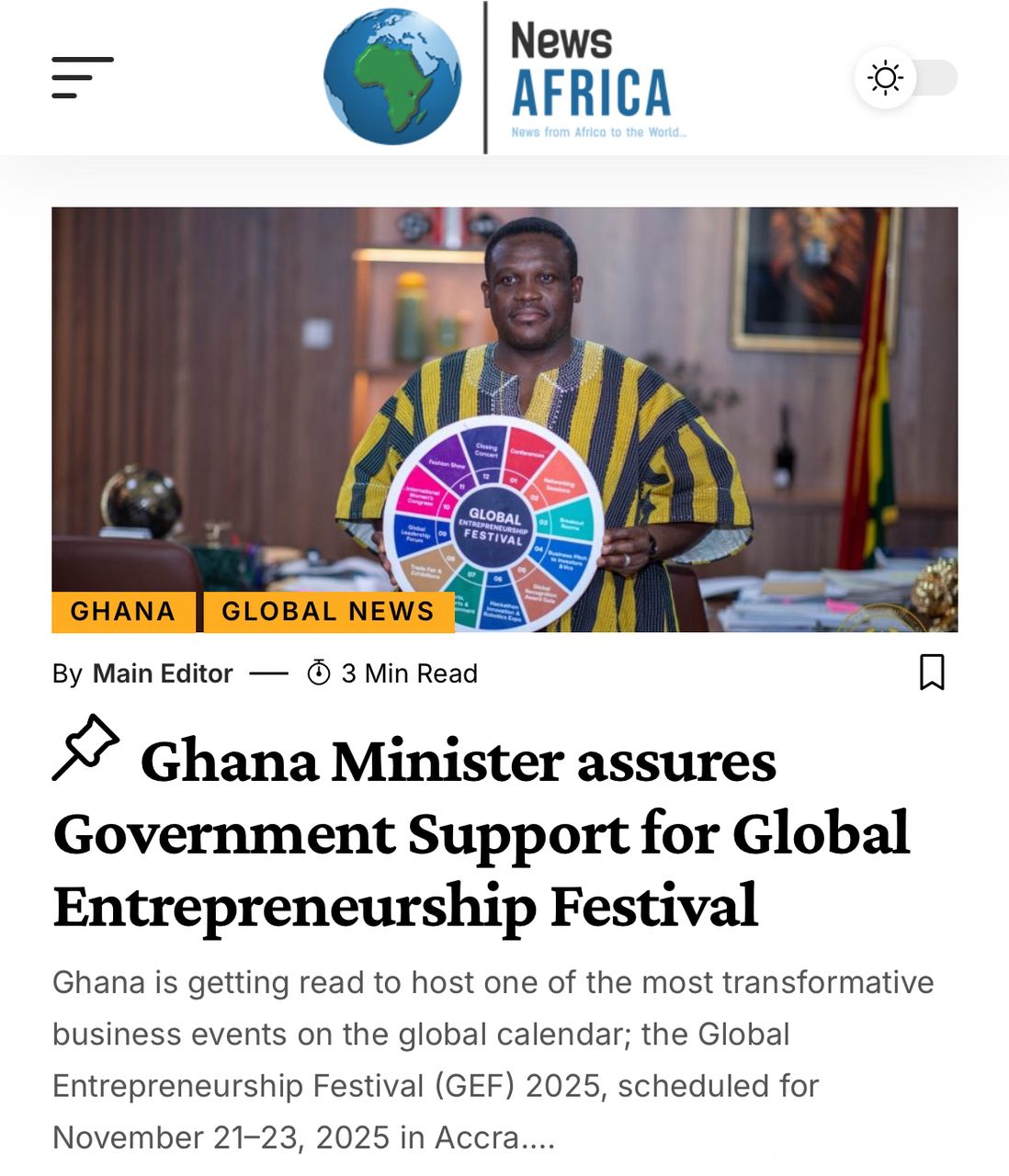 GHANA TO HOST WORLD LEADERS