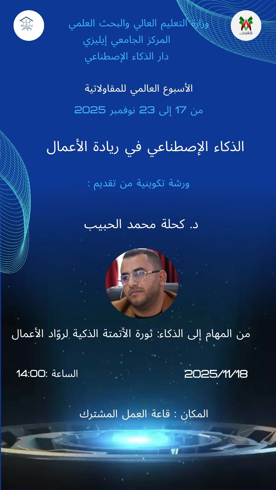  Advanced training workshops on artificial intelligence applications in the world of entrepreneurship