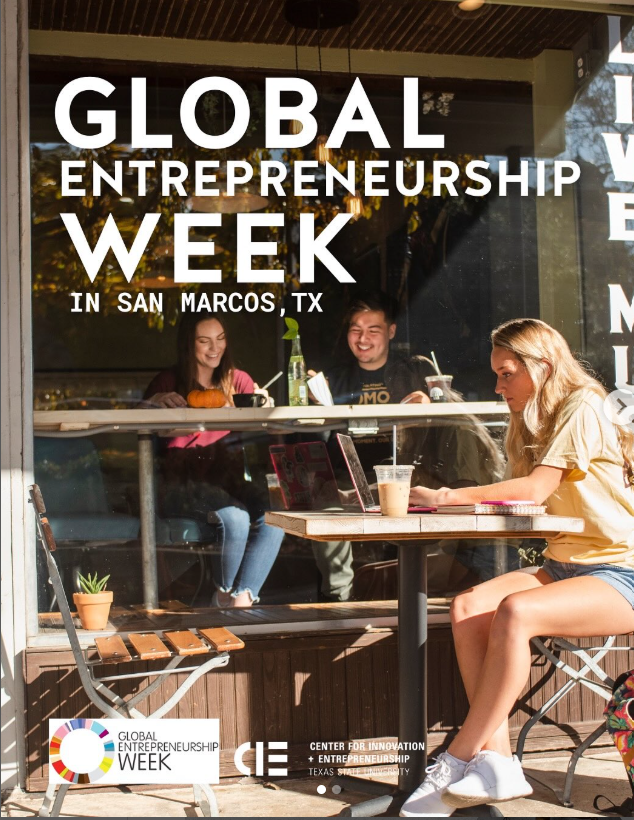 Outside coffee shop of students working