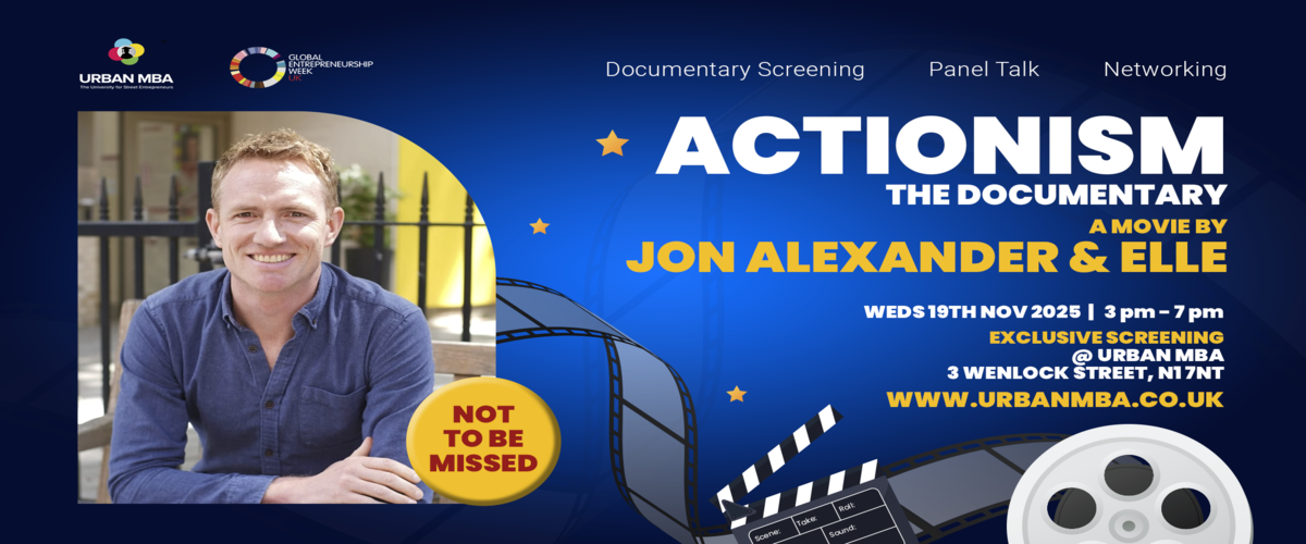 Join renowned author Jon Alexander for an exclusive screening of his documentary Actionism, exploring how citizen-led change is transforming entrepreneurship, followed by a panel discussion and networking with London's changemaker community.