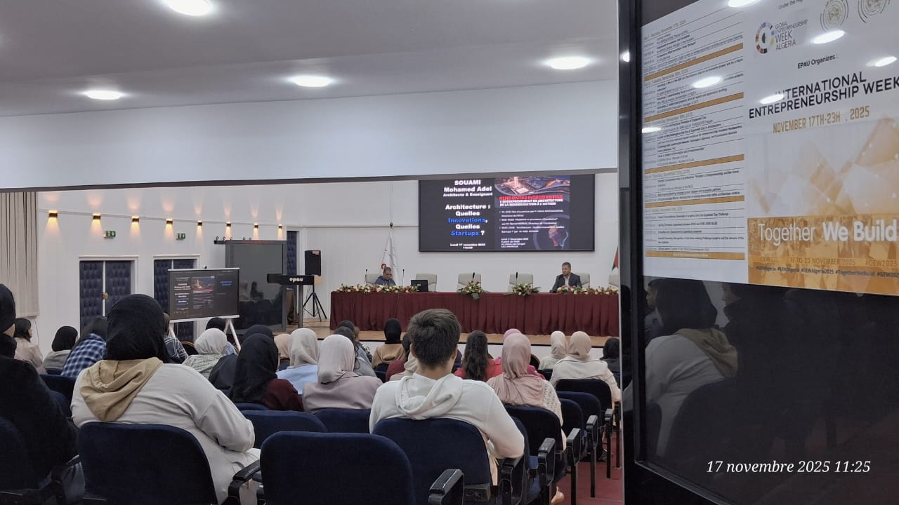 Vue sur la conférence qui à regroupée plus de 150 étudiants et enseignants de l'ecole EPAU