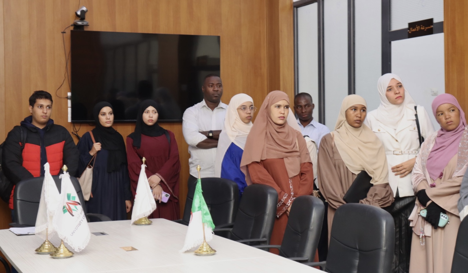 Image of students listening to an introduction about the incubator’s mission and services