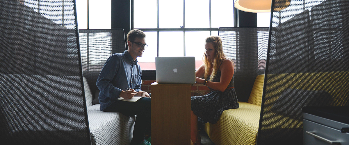 two people working