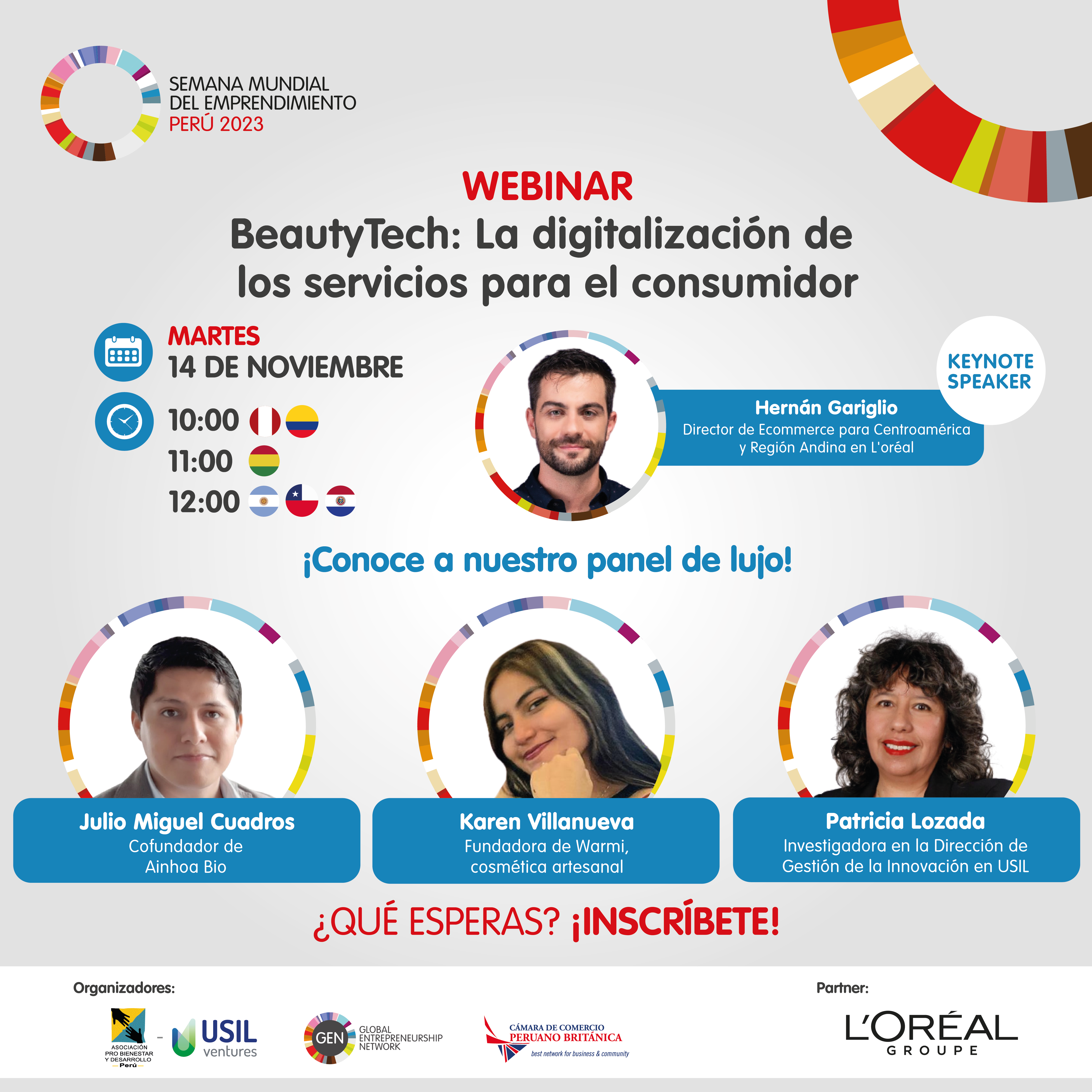 Panel para intercambiar conocimientos sobre cómo la tecnología a aportado a la industria de la belleza, principalmente cosmética