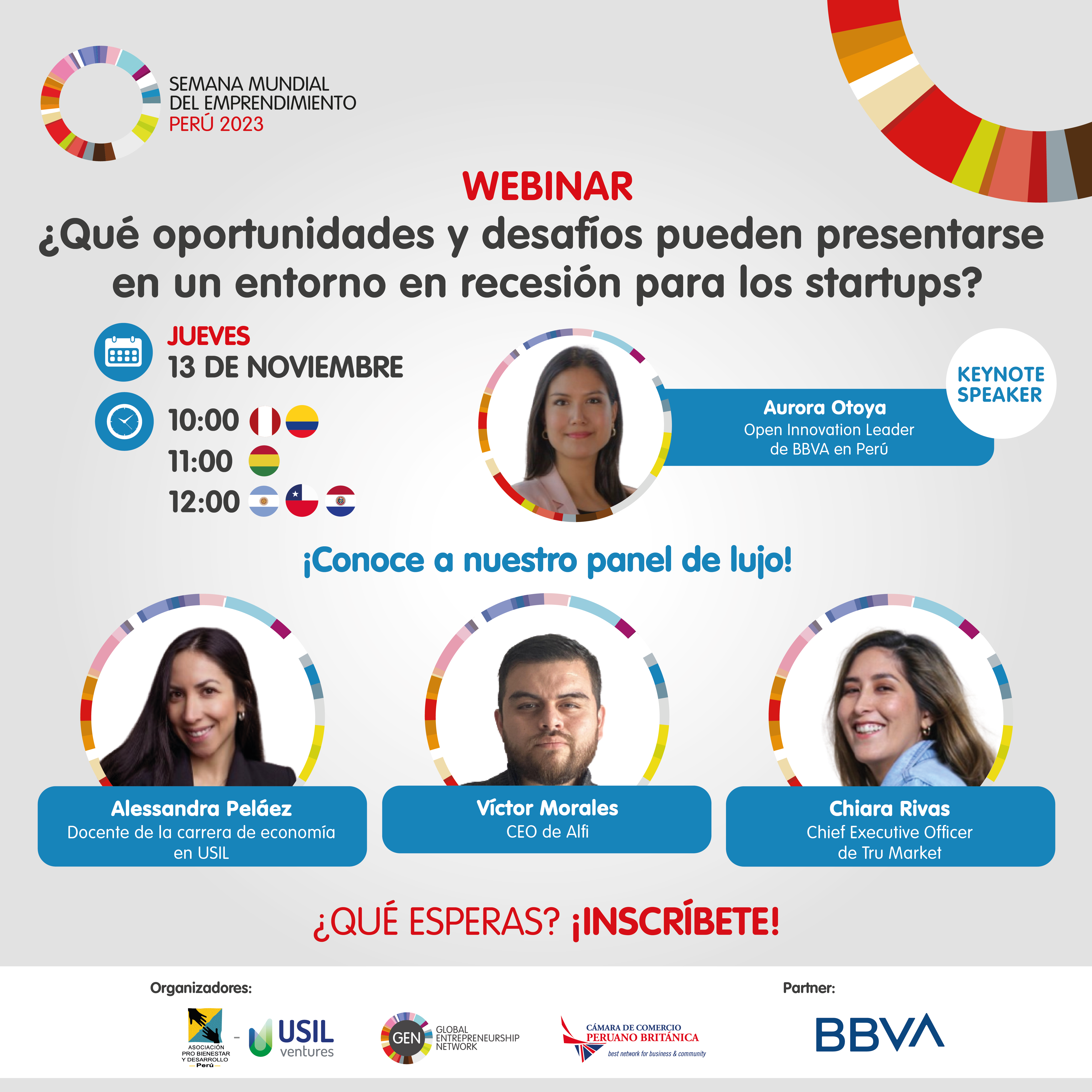 Panel en el cuál se abordarán las oportunidades y desafíos que un contexto de recesión presenta a las startups