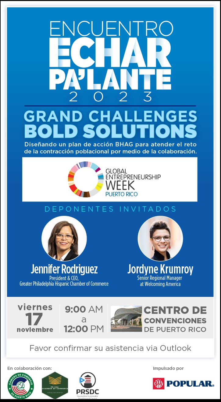 Open Invitation to GEW2023 Puerto Rico Event ENCUENTRO ECHAR PA'LANTE