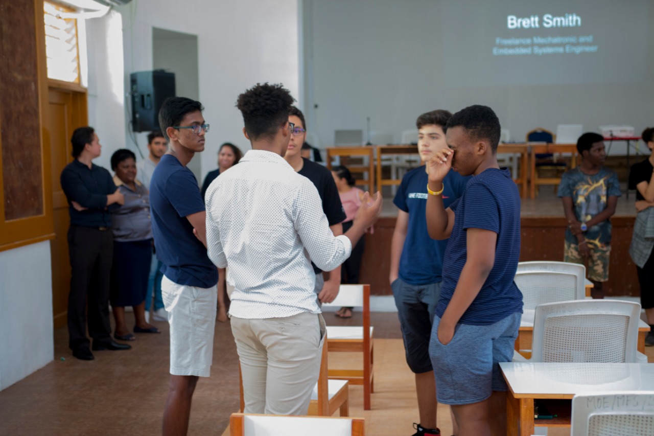 students interacting