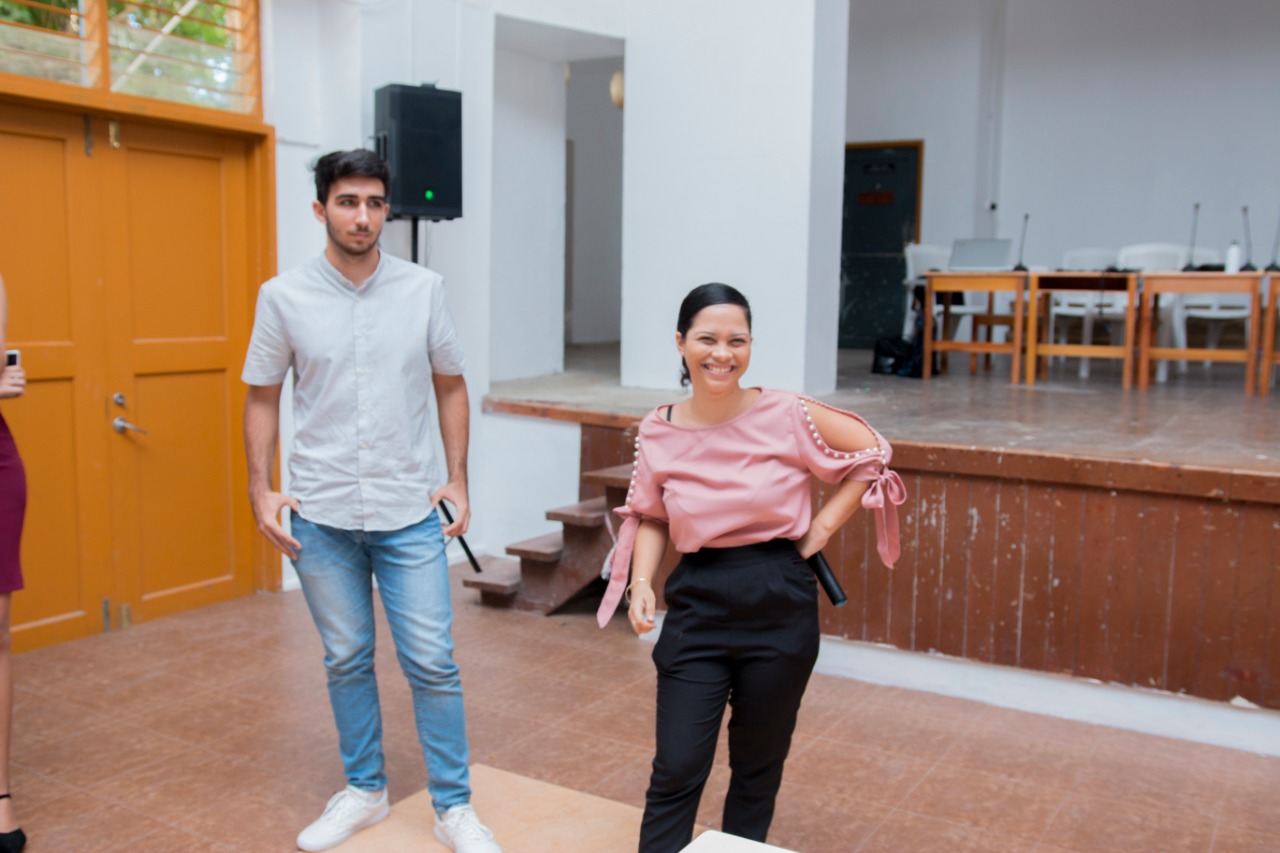 students interacting