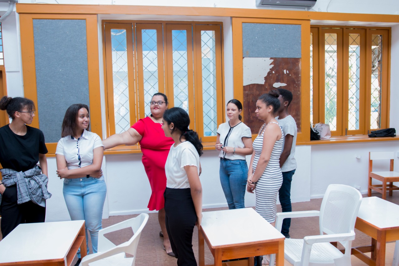 students interacting