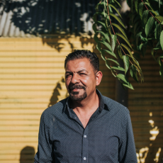 Mazin, founder of Lami Auto, looks sternly into the distance