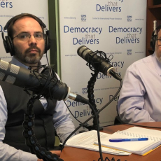 Kim Bettcher and team at CIPE recording podcast