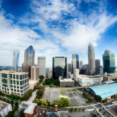 Charlotte, NC - City Skyline and Downtown