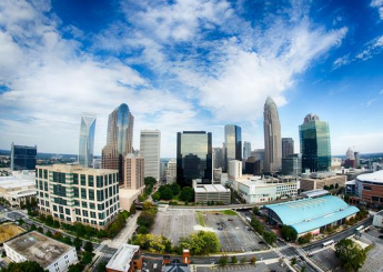 Charlotte, NC - City Skyline and Downtown