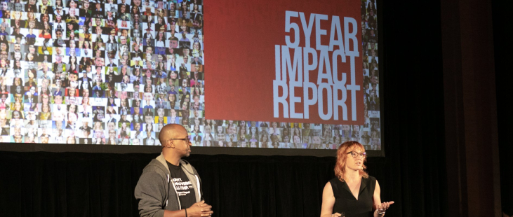 Melinder Epler and Wayne Sutton present Change Catalyst's 5 Year Impact Report 