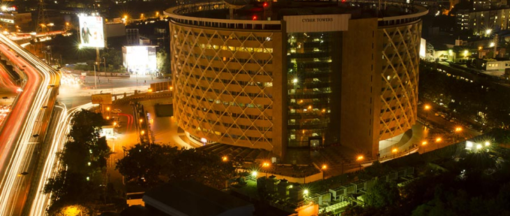 Hyderabad Tech Hub at night