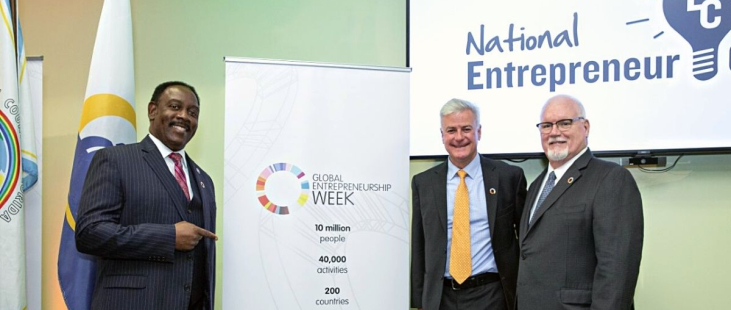 L-R: Mayor Jerry L. Demings, Jonathan Ortmans, Jerry Ross || Photographer: Julie Fletcher