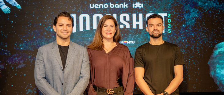 Sergio Mura, Director of Moonshot; Dorita Cristaldo, Director of Communications at Ueno Bank; and Cesar Astigarraga, President of Itti