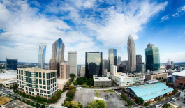 Charlotte, NC - City Skyline and Downtown